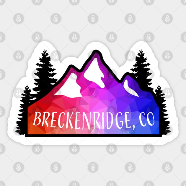 Geometric Colorful Mountain Breckenridge, Colorado Sticker by KlehmInTime